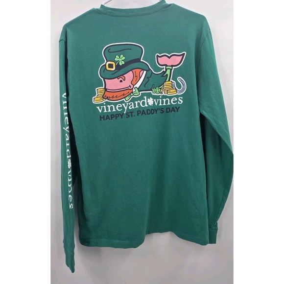 VINEYARD VINES ST PATRICKS DAY SHIRT MENS SMALL GREEN LONG SLEEVE LEPRECHAUN - Picture 4 of 8